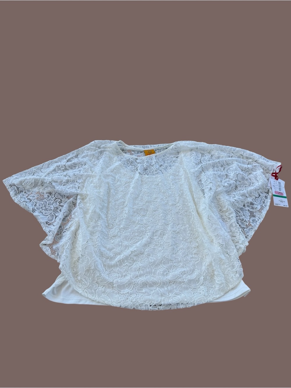 Ruby Rd. Lace Overlay Top with tank attached - Picture 2 of 4